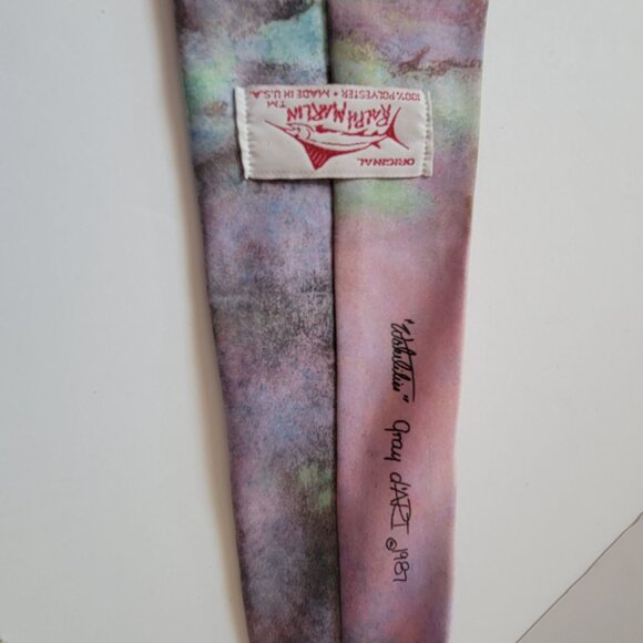 Ralph Marlin Original Silk Necktie With Abstract Art Design - Picture 4 of 4